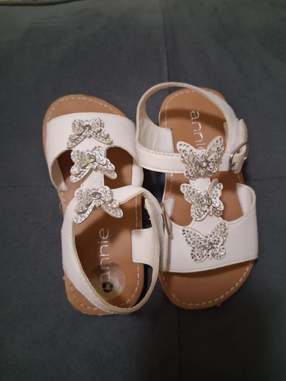 Anup Kids White Butterfly Strap Sandals